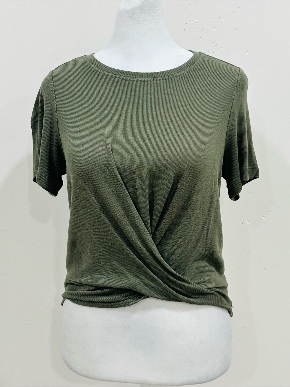 Marine‎ Layer Women’s Lexi Twist Front Green Minimalist Short Sleeve Top Size S